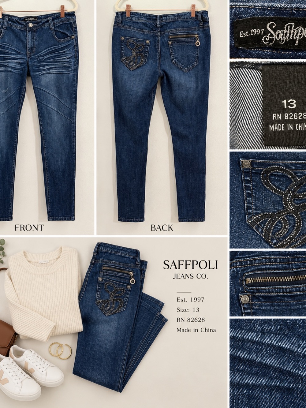 South Pole Women's Skinny Jeans in Dark Blue Wash Size 13